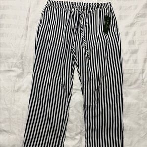 Ralph Lauren Women's Striped Track Pants - Navy and White